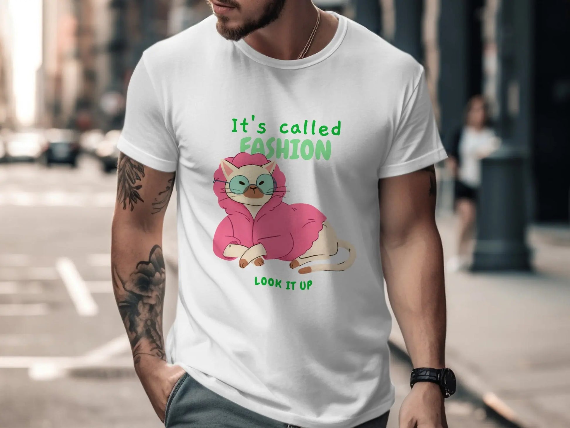 "It's Called Fashion Look It Up" Cat Graphic T-Shirts Boofy