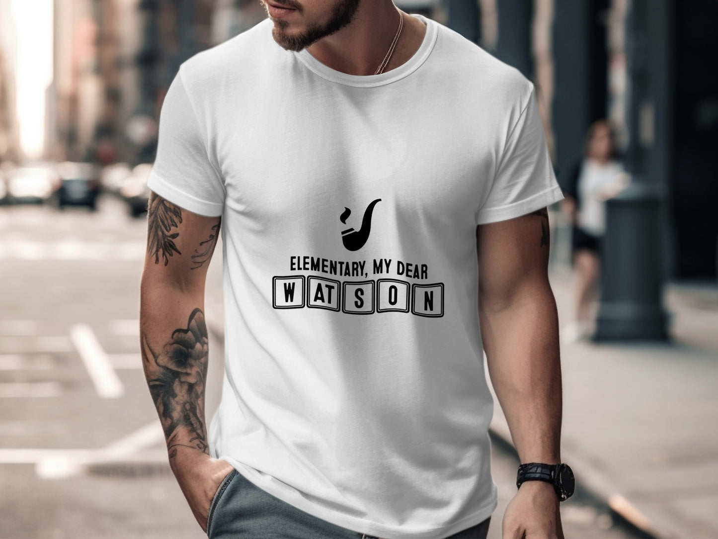 Sherlock Holmes T-Shirt: "Elementary My Dear Watson" Mystery Quote