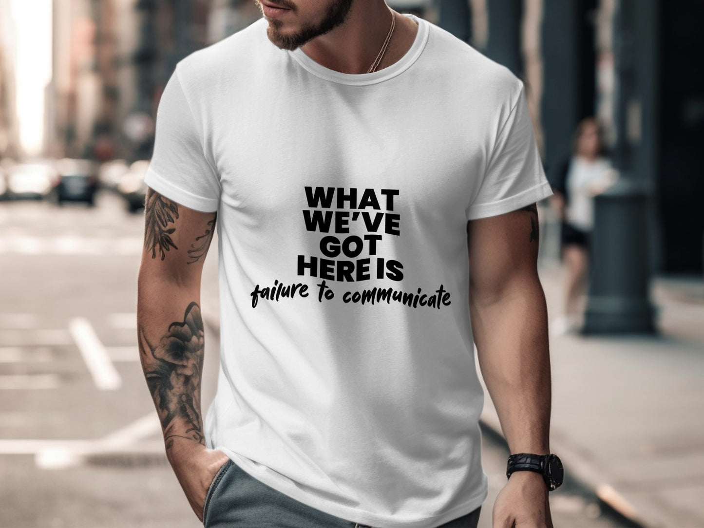 Classic Film T-Shirt: "Failure to Communicate" Graphic Text