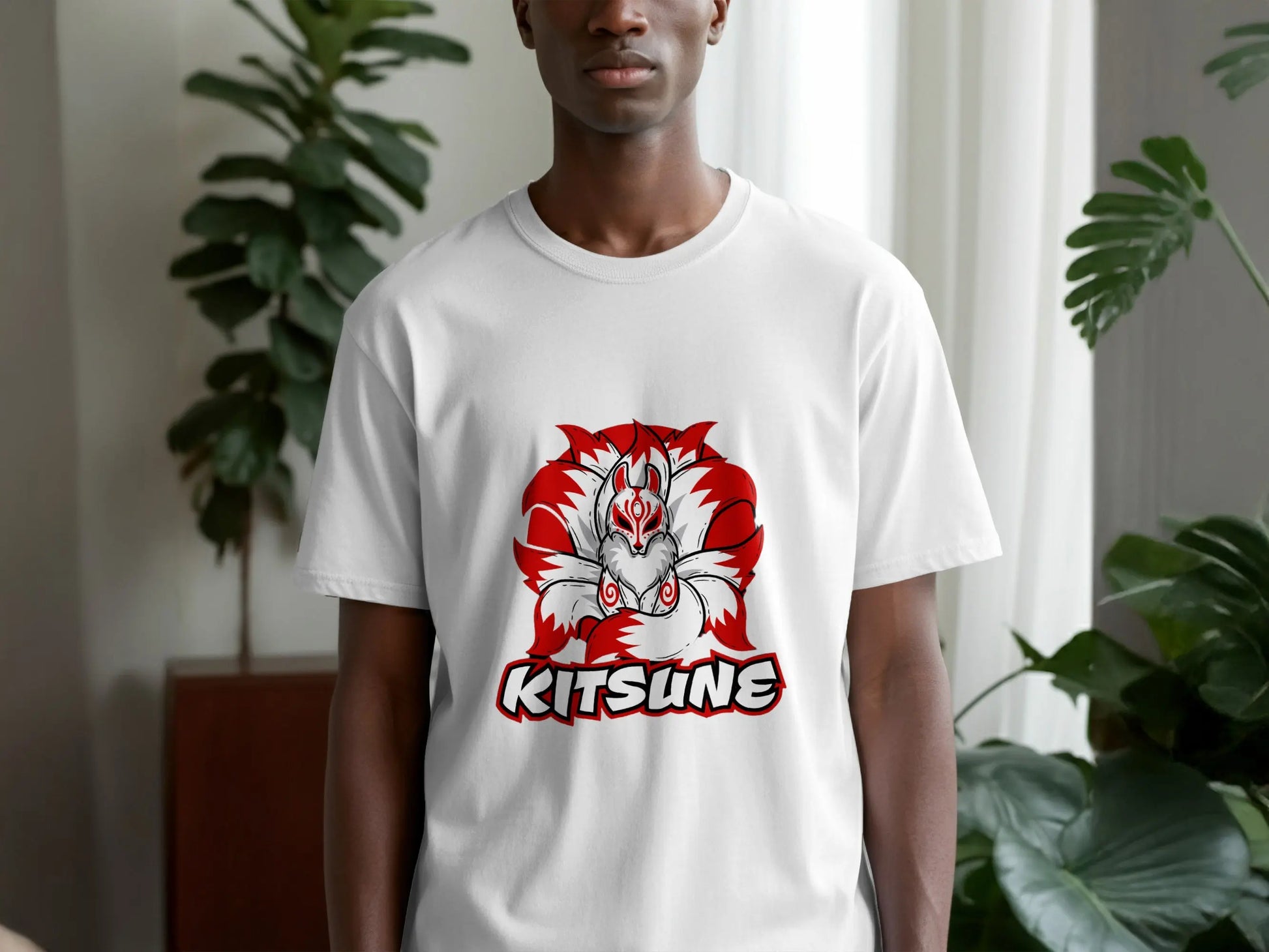 Nine Tailed Kitsune Fox Japanese Anime T-Shirt Boofy