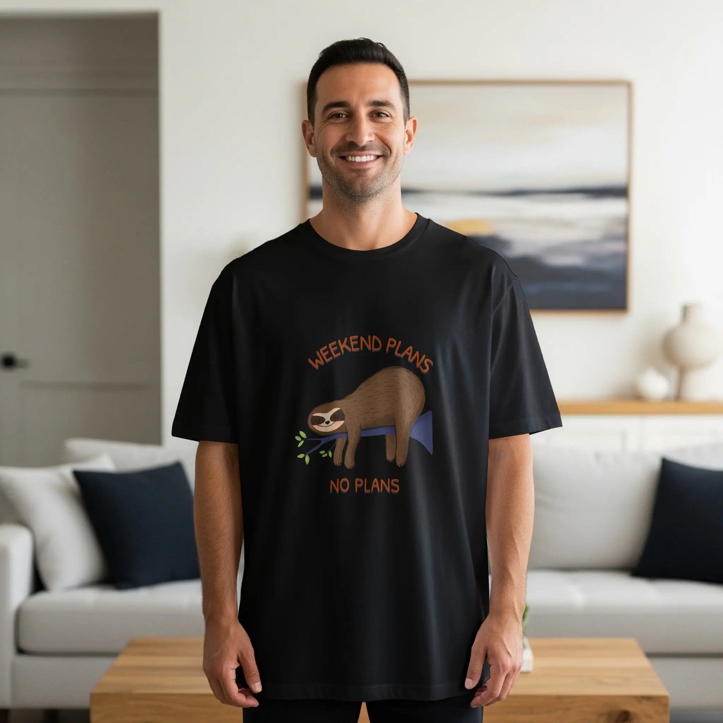 Relaxed Sloth Weekend Plans No Plans T-Shirts Boofy