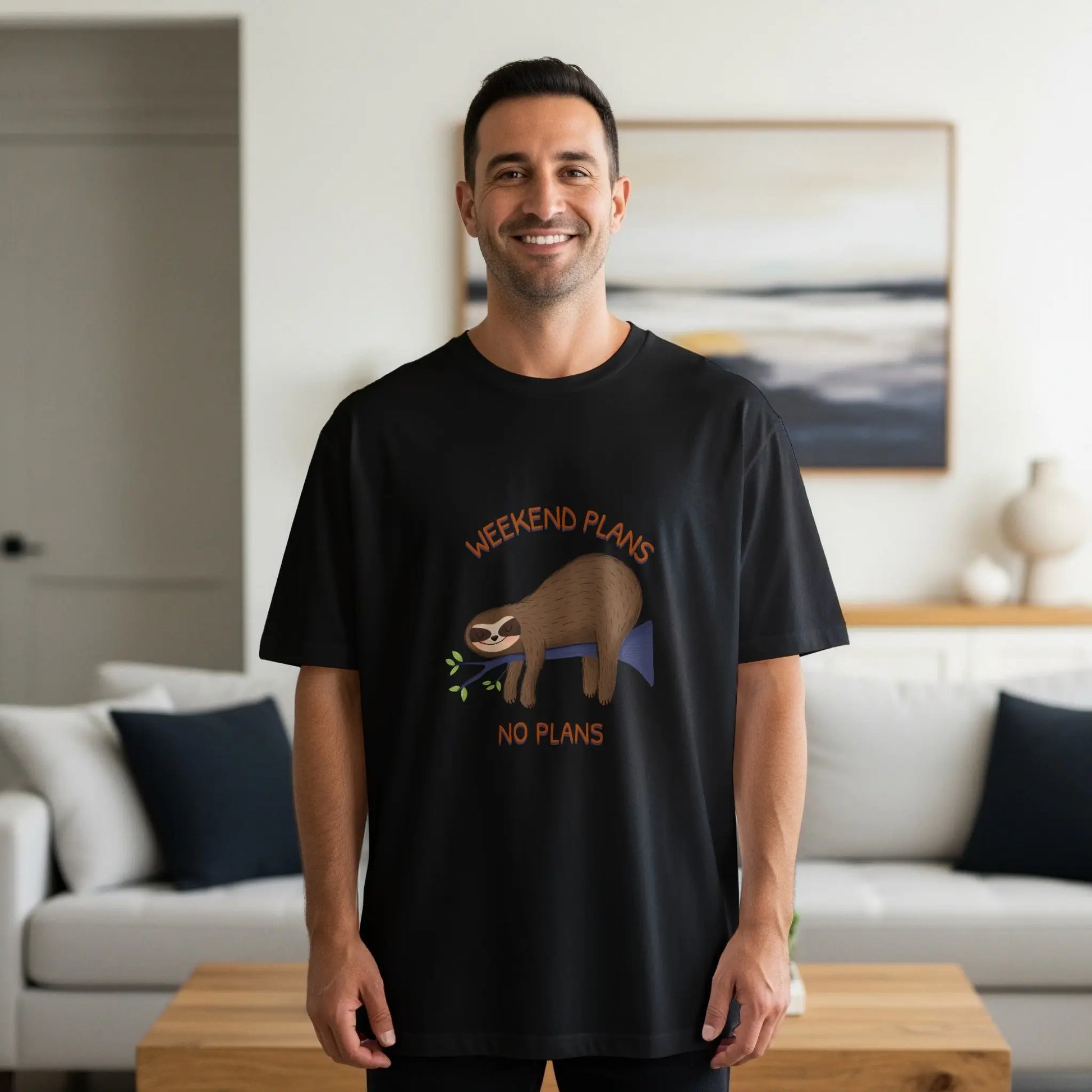 Relaxed Sloth Weekend Plans No Plans T-Shirts Boofy