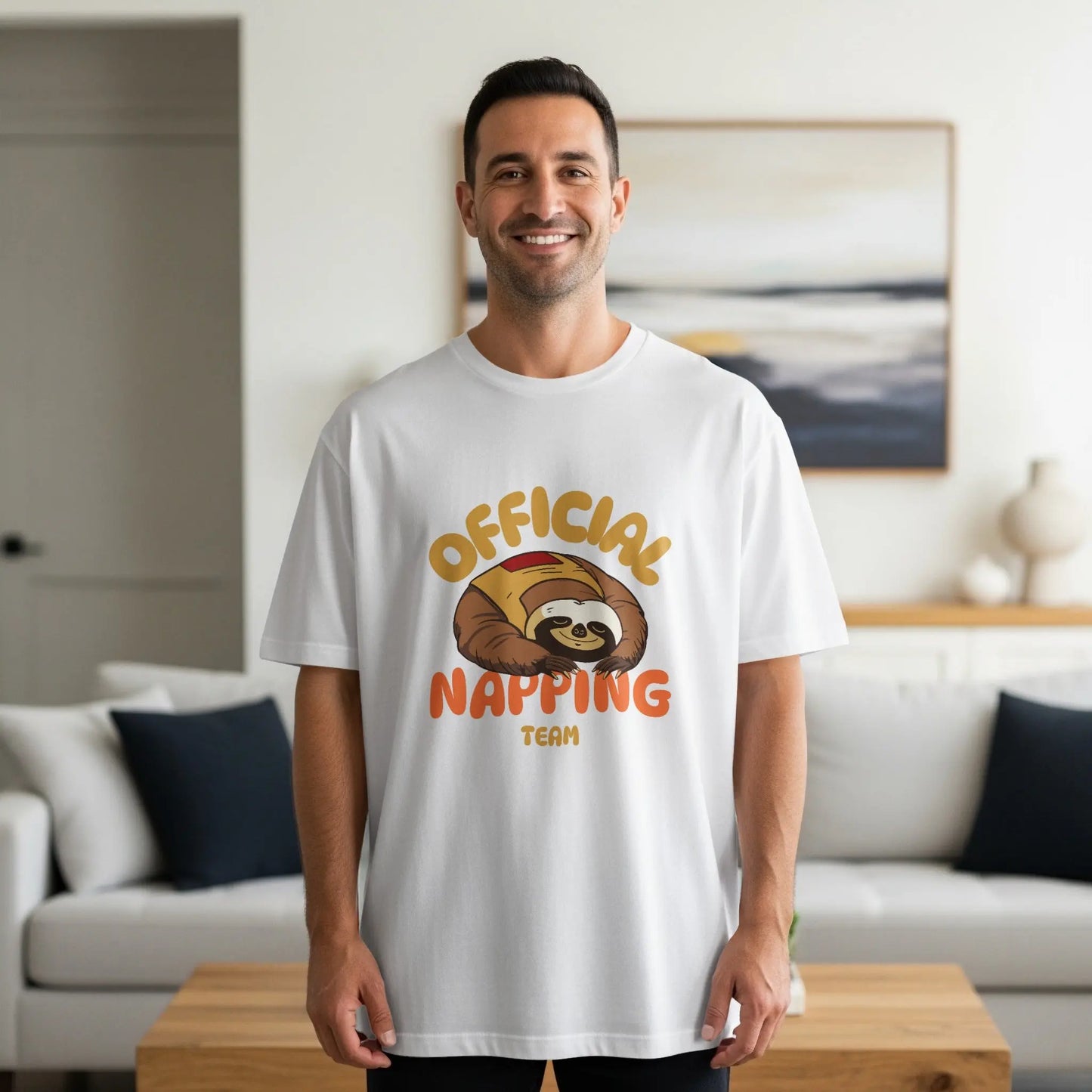 Official Napping Team Sloth Illustration T-Shir Boofy