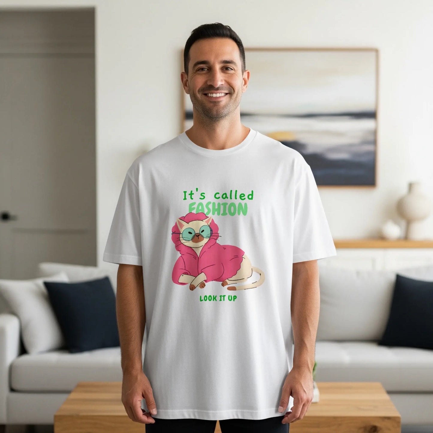 "It's Called Fashion Look It Up" Cat Graphic T-Shirts Boofy