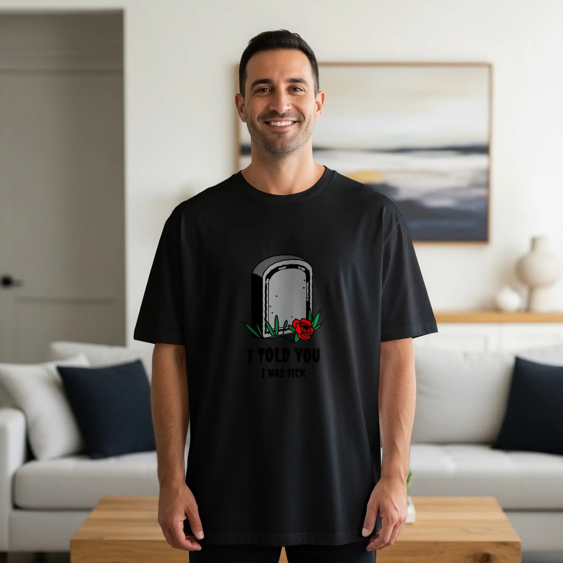 Funny Grave Humorous Print Statement T-Shirts Boofy