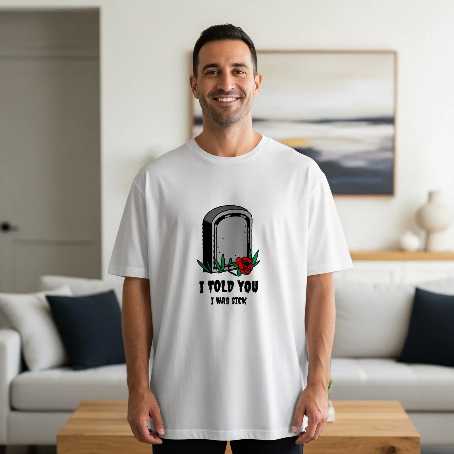 Funny Grave Humorous Print Statement T-Shirts Boofy