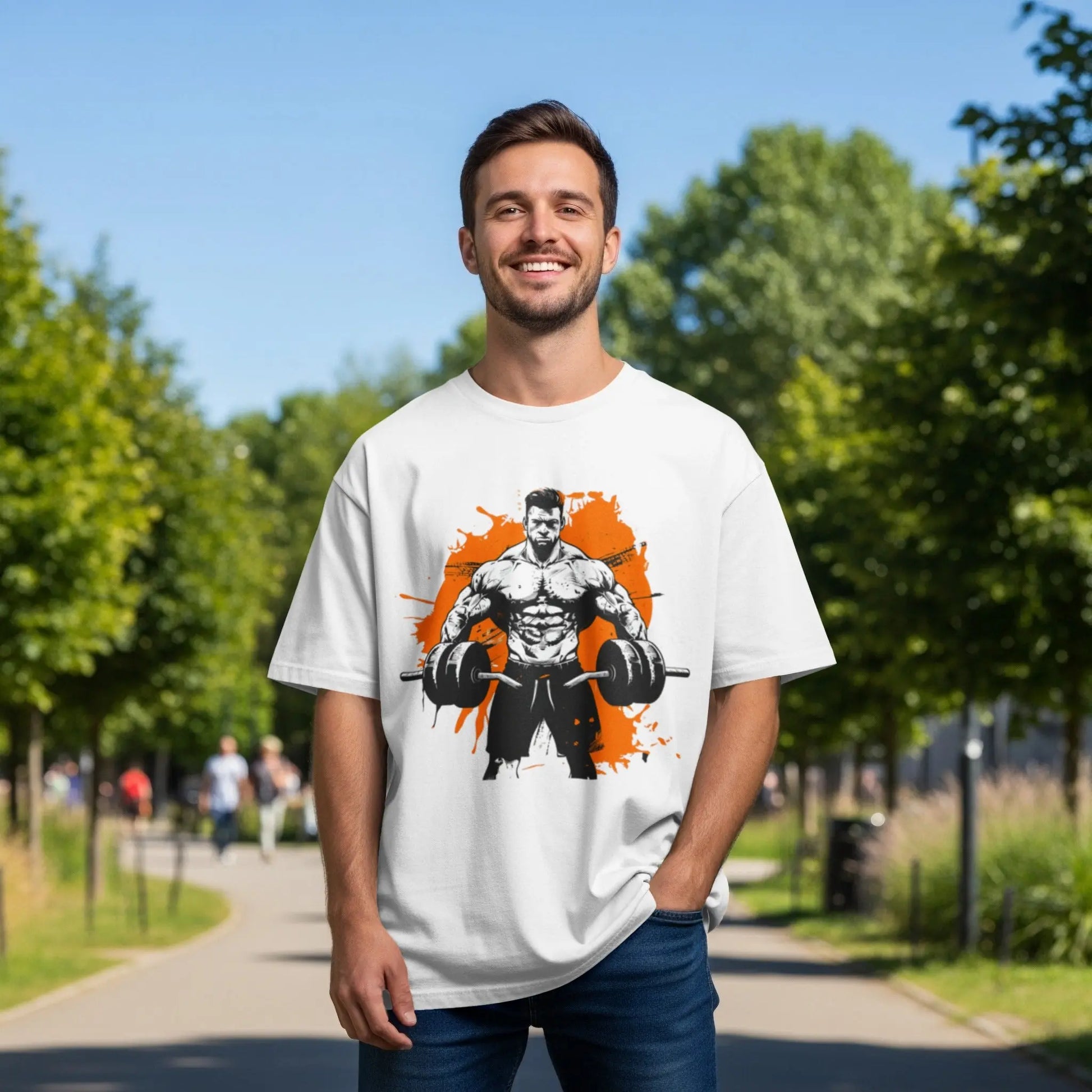 Bodybuilder Fitness Illustration Art Gym T-Shirt Boofy