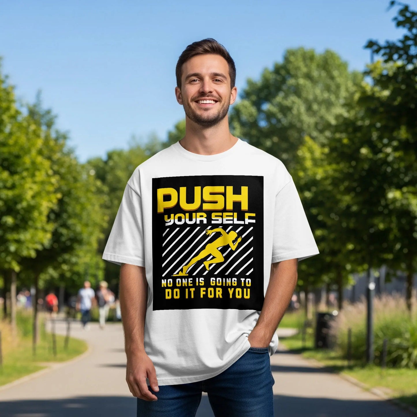 "Push Yourself" Motivational Graphic T-Shirt Boofy