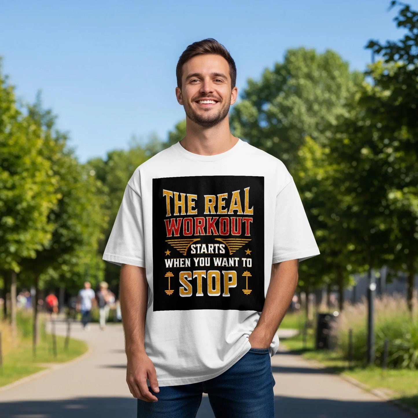 "The Real Workout Starts" Gym T-Shirt Boofy