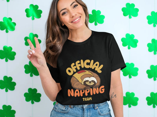 Official Napping Team Sloth Illustration T-Shir Boofy