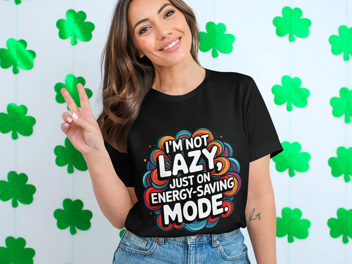 Funny Lazy T-Shirt: "I'm Not Lazy Just On Energy Saving Mode"
