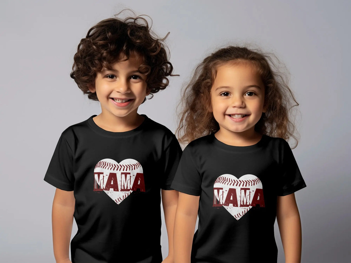 Baseball Love Mama Graphic Heart T-Shirts Boofy