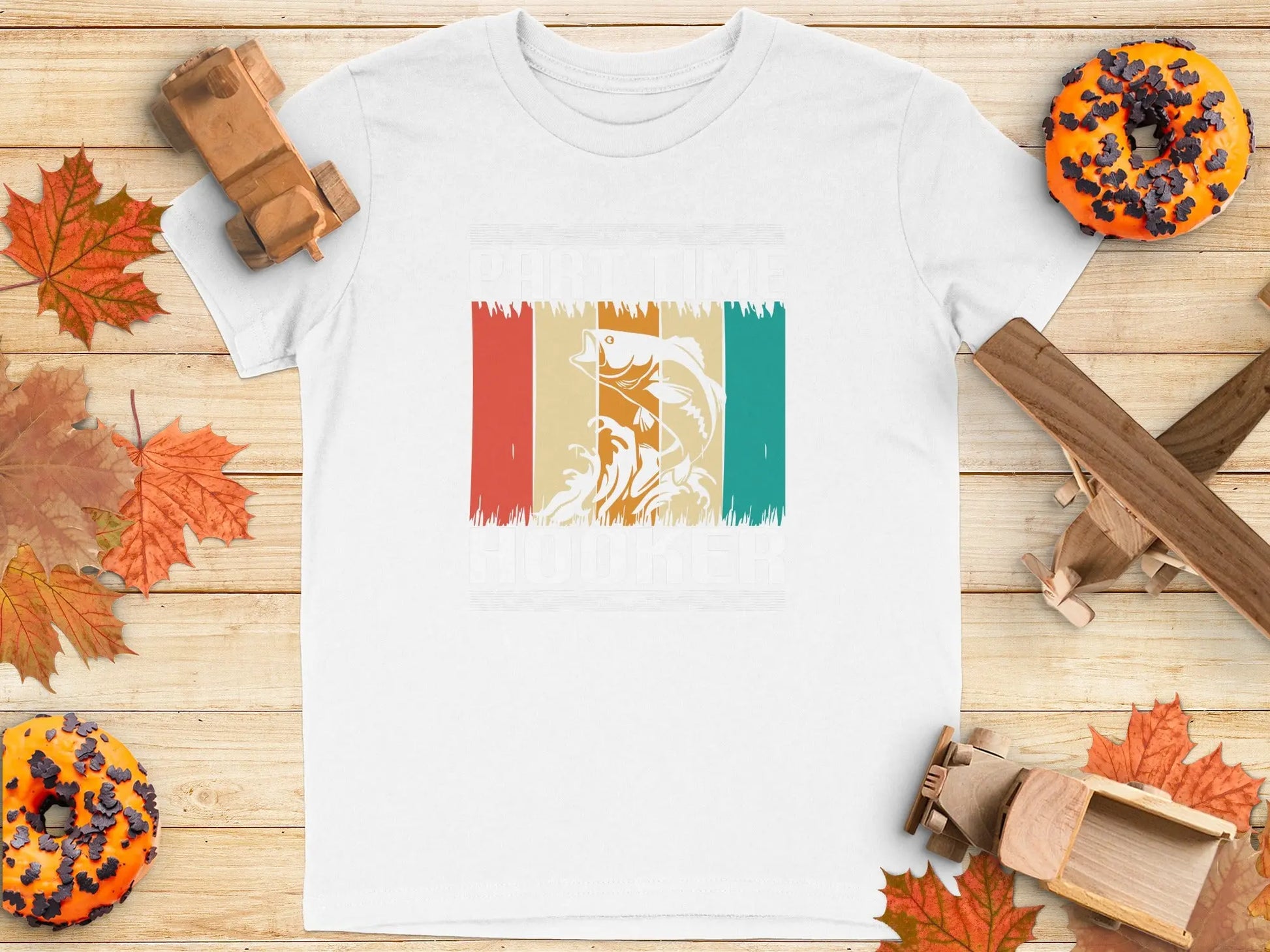 Bold Art Style Fish and Waves T-Shirt Boofy