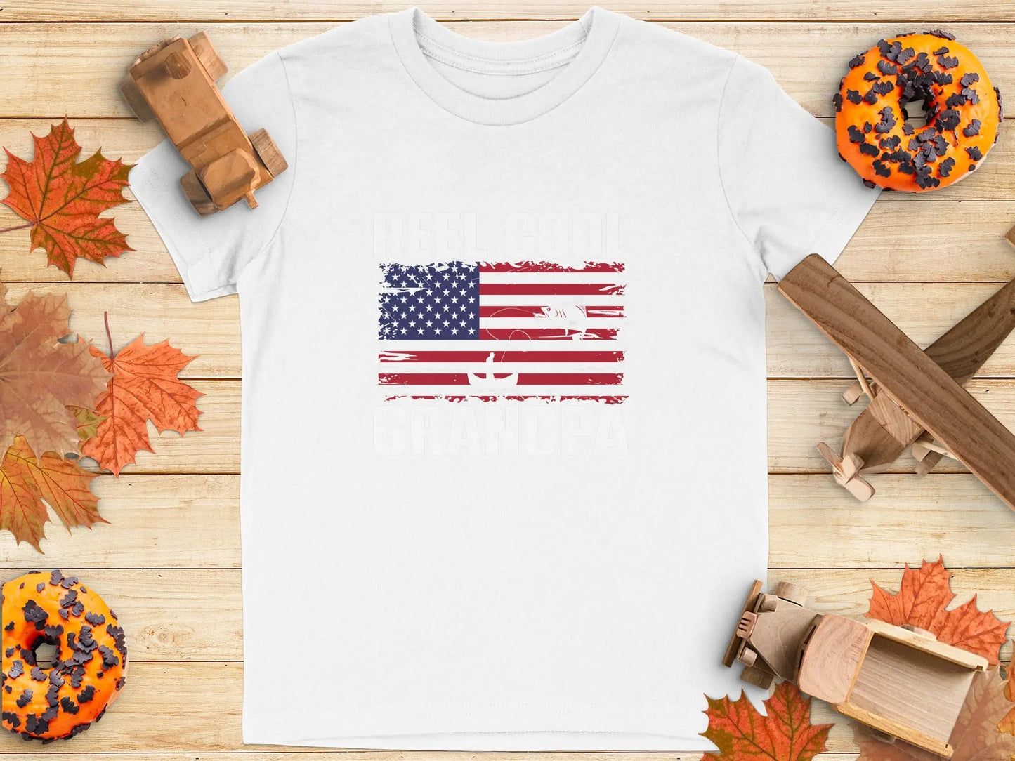 Patriotic Grandpa Fishing T-Shirt Boofy