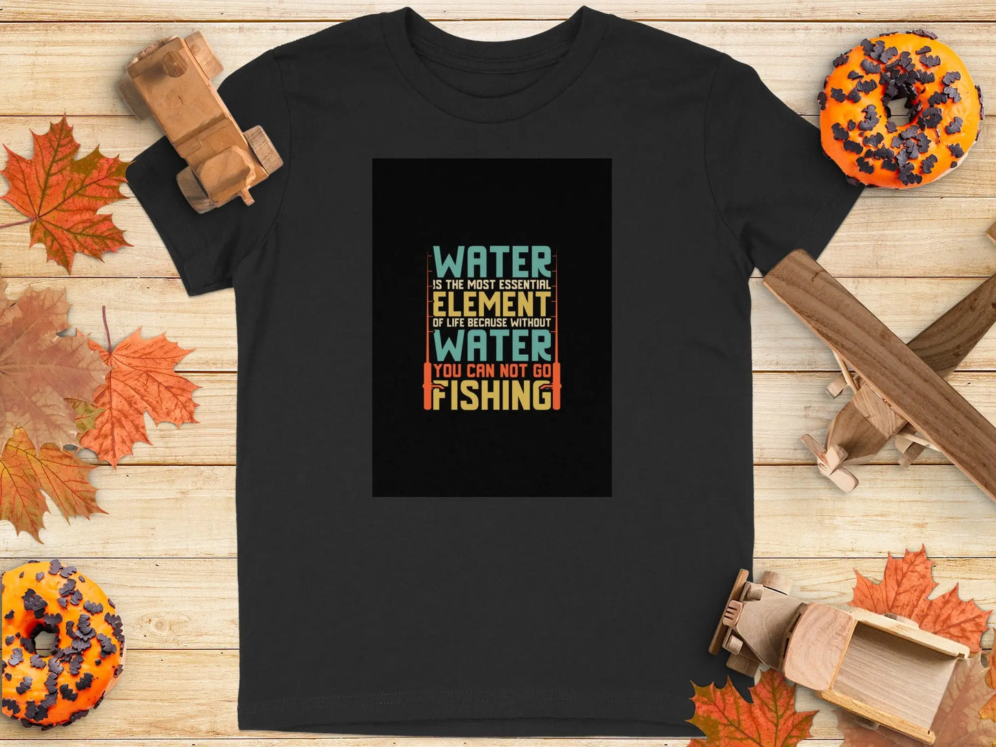 Water Element "Fishing Is Best" Quote T-Shirt Boofy