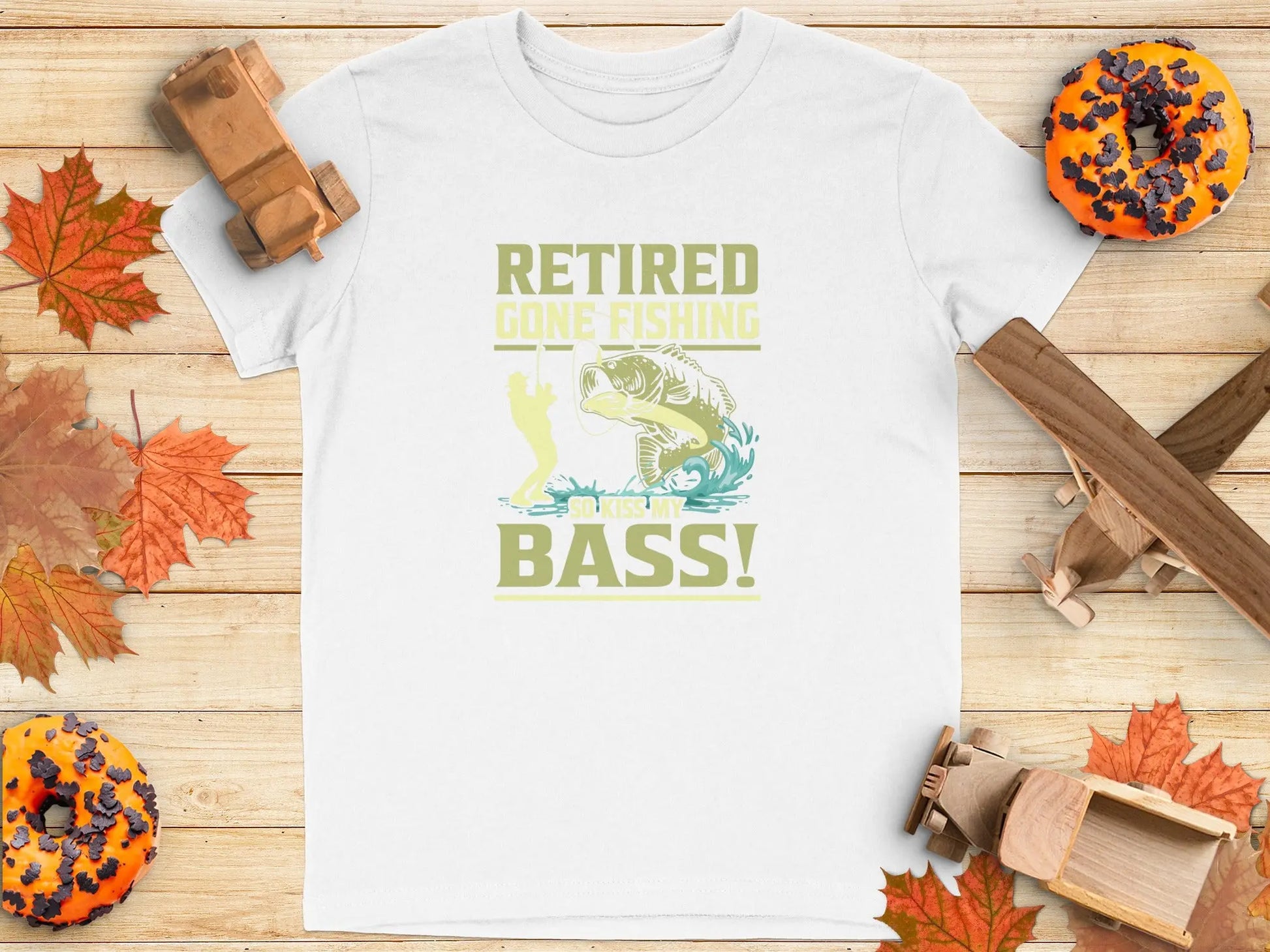 Retired "Kiss My Bass" Funny Fisherman T-Shirt Boofy