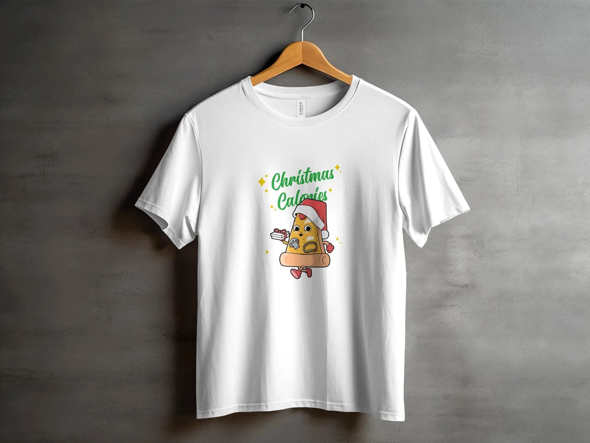 Christmas Calories Funny Holiday Pizza T-Shirts Boofy