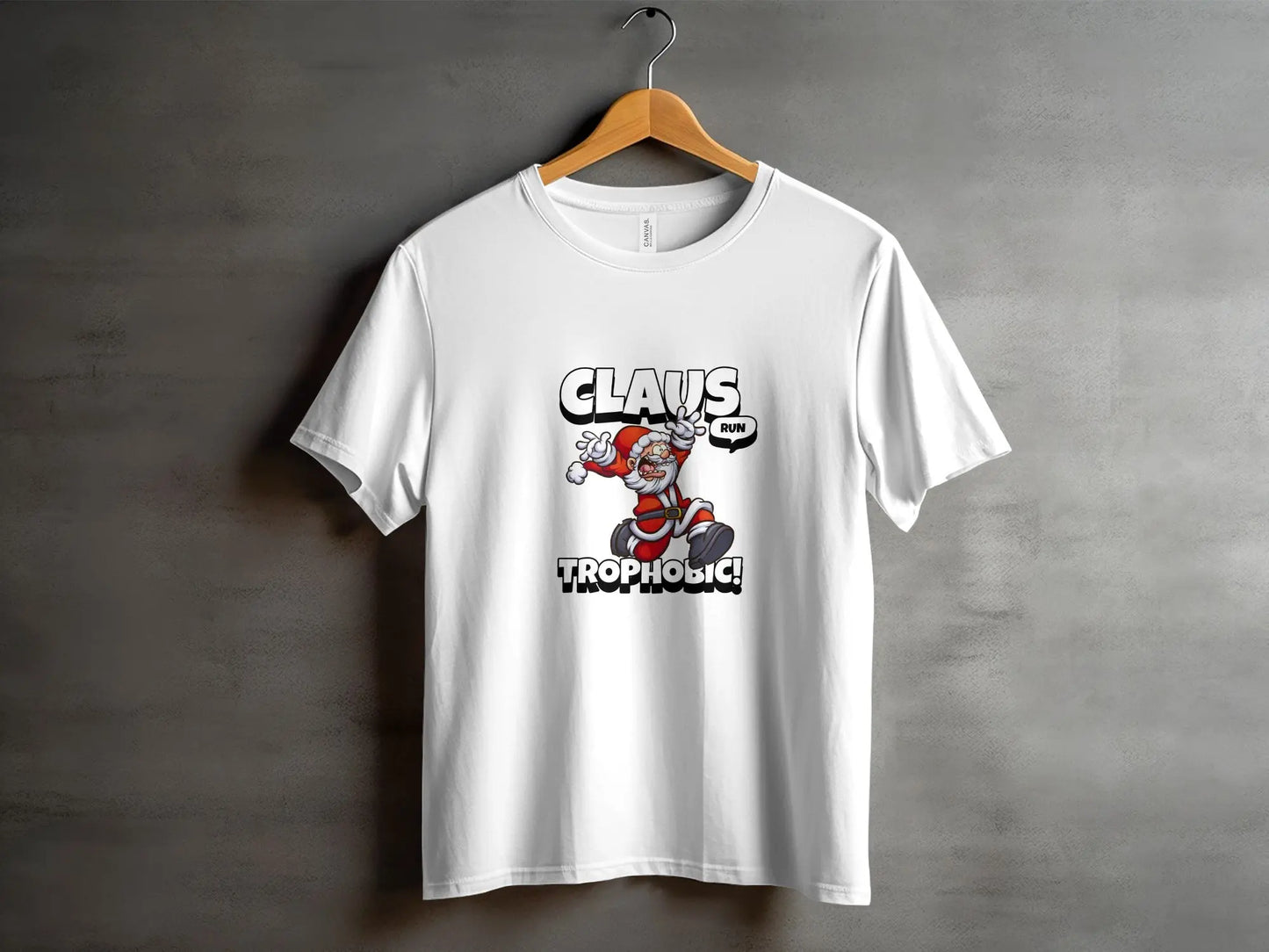 Funny Santa Claus Run "Claustrophobic" Humor T-Shirts Boofy