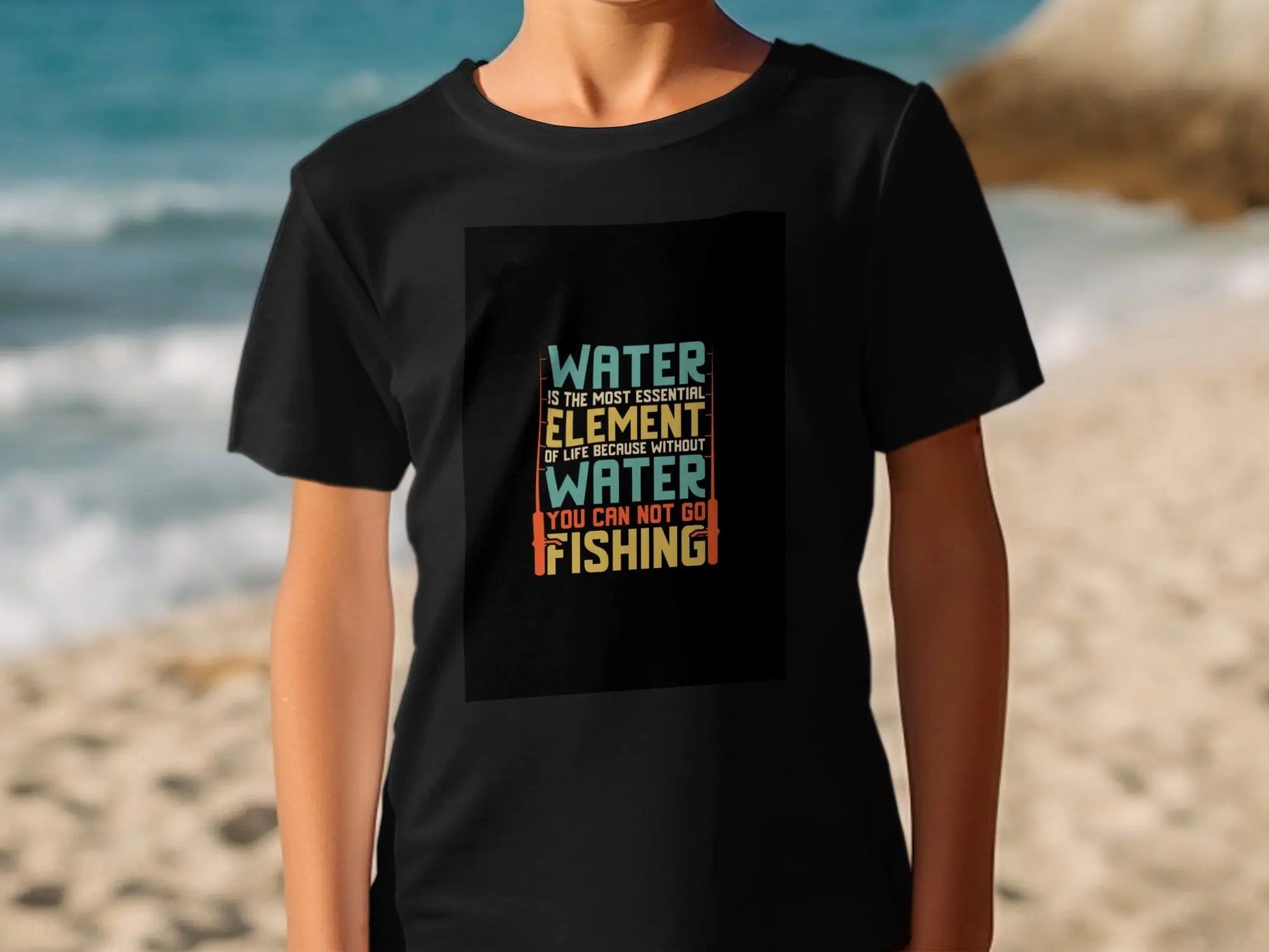 Water Element "Fishing Is Best" Quote T-Shirt Boofy