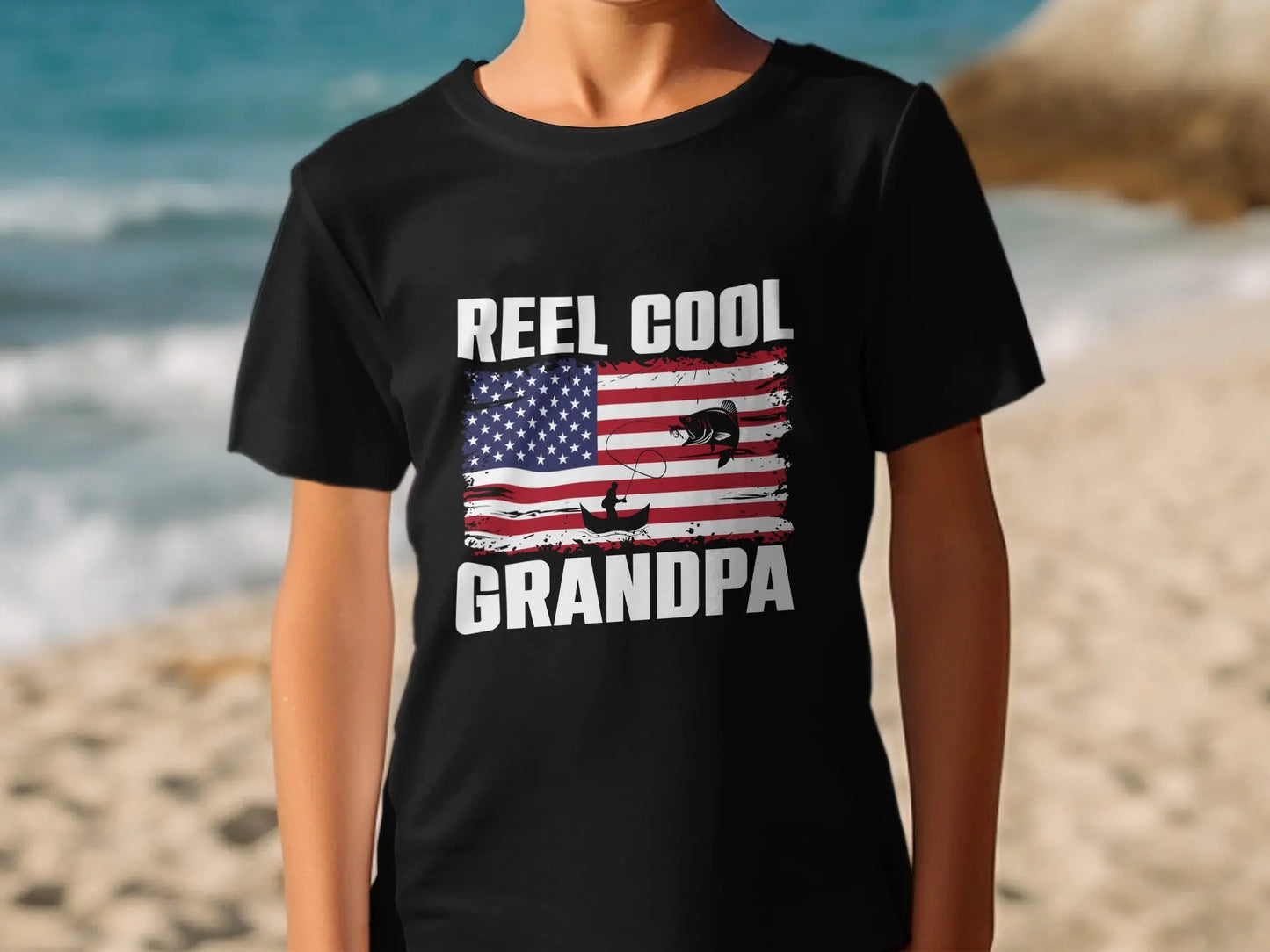 Patriotic Grandpa Fishing T-Shirt Boofy