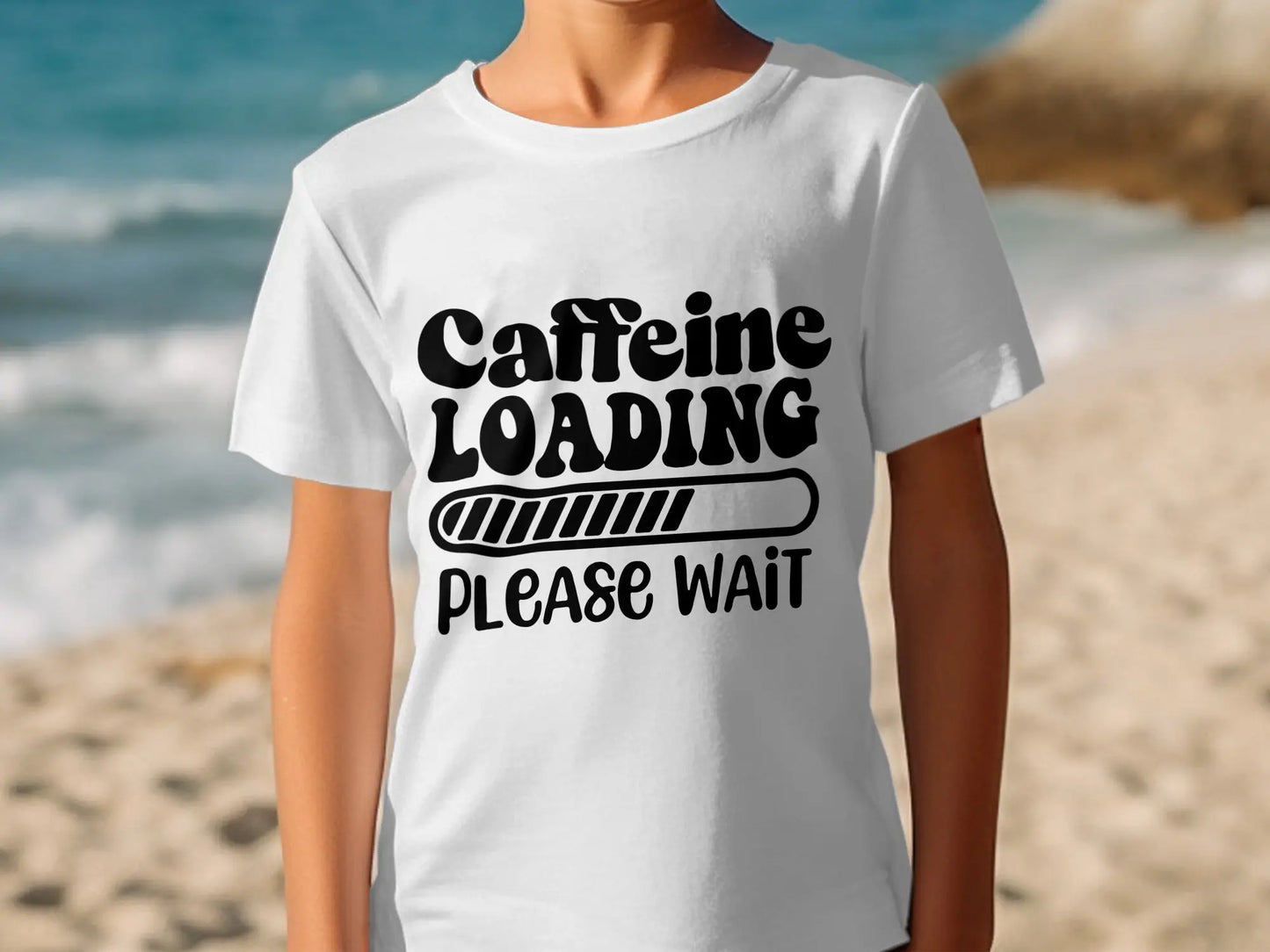 Caffeine Loading Please Wait Funny Statement T-Shirts Boofy