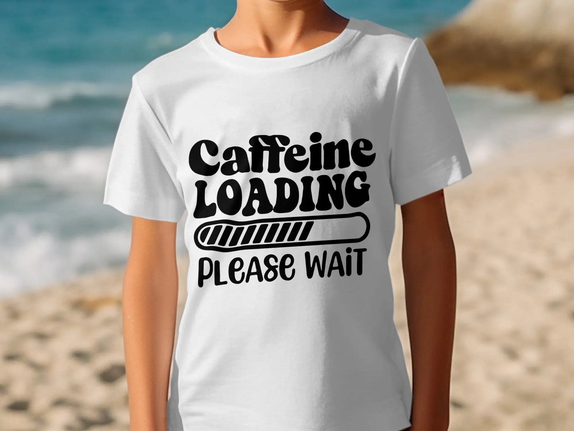 Caffeine Loading Please Wait Funny Statement T-Shirts Boofy