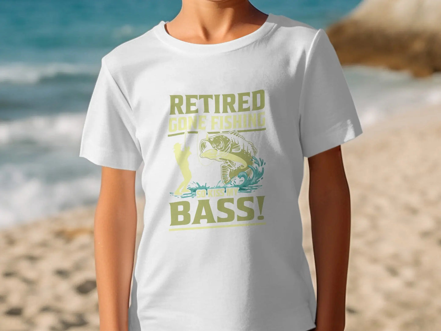 Retired "Kiss My Bass" Funny Fisherman T-Shirt Boofy