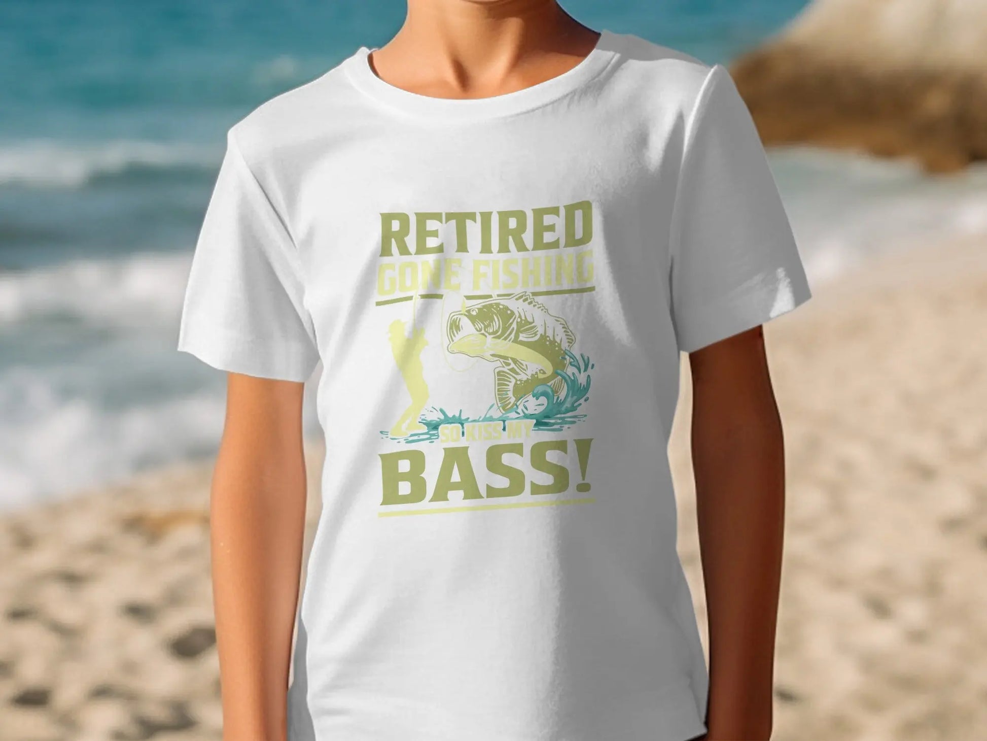 Retired "Kiss My Bass" Funny Fisherman T-Shirt Boofy