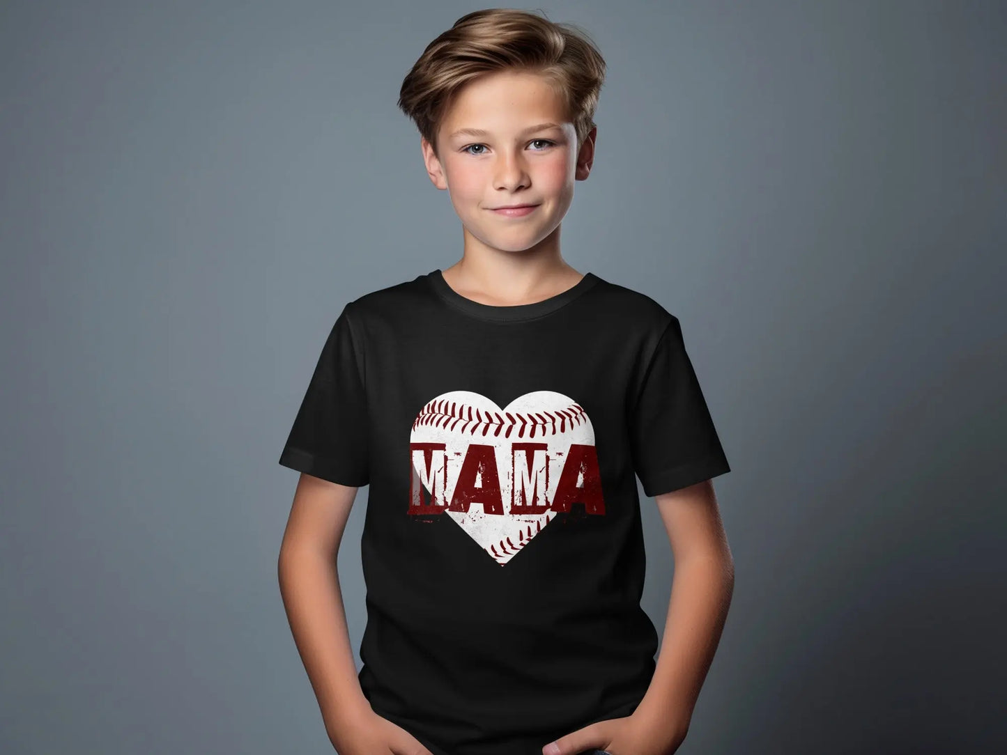Baseball Love Mama Graphic Heart T-Shirts Boofy