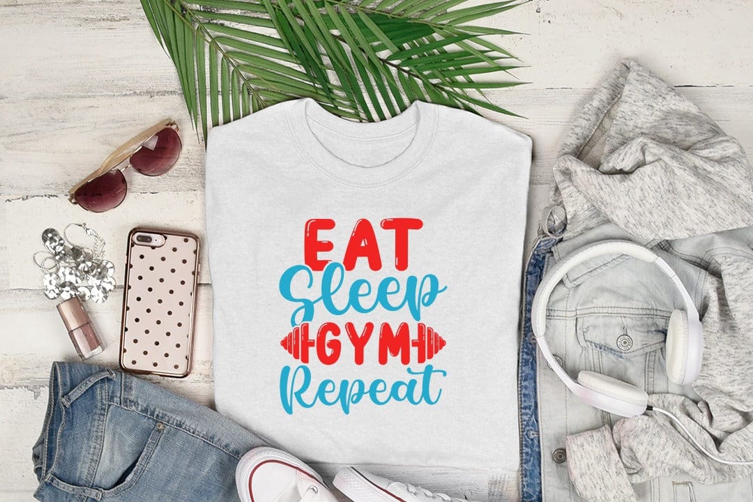 eat sleep gym repeat - Cotton Tshirt