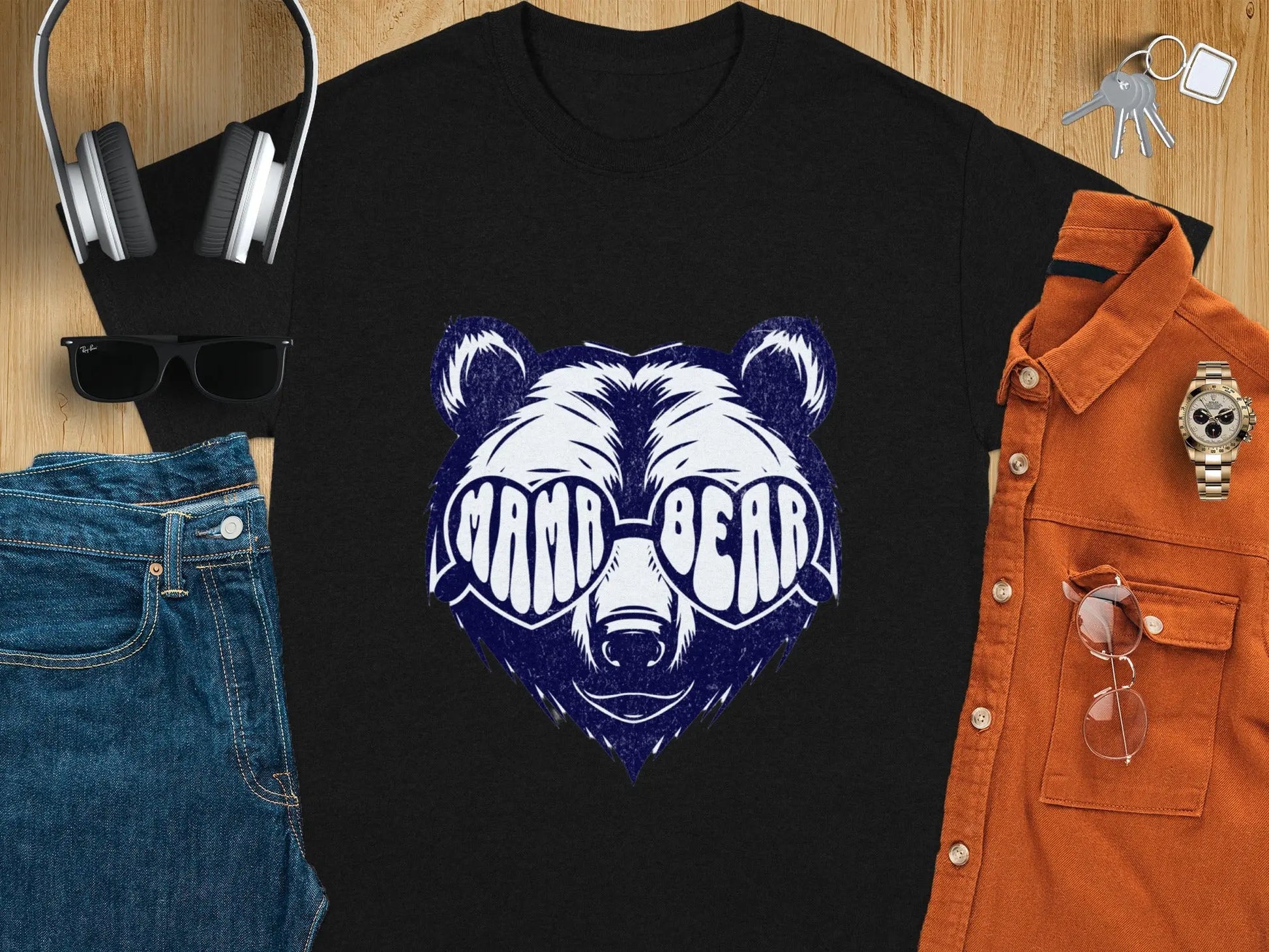 Mama Bear Graphic Tee for Moms and Grandmothers Boofy