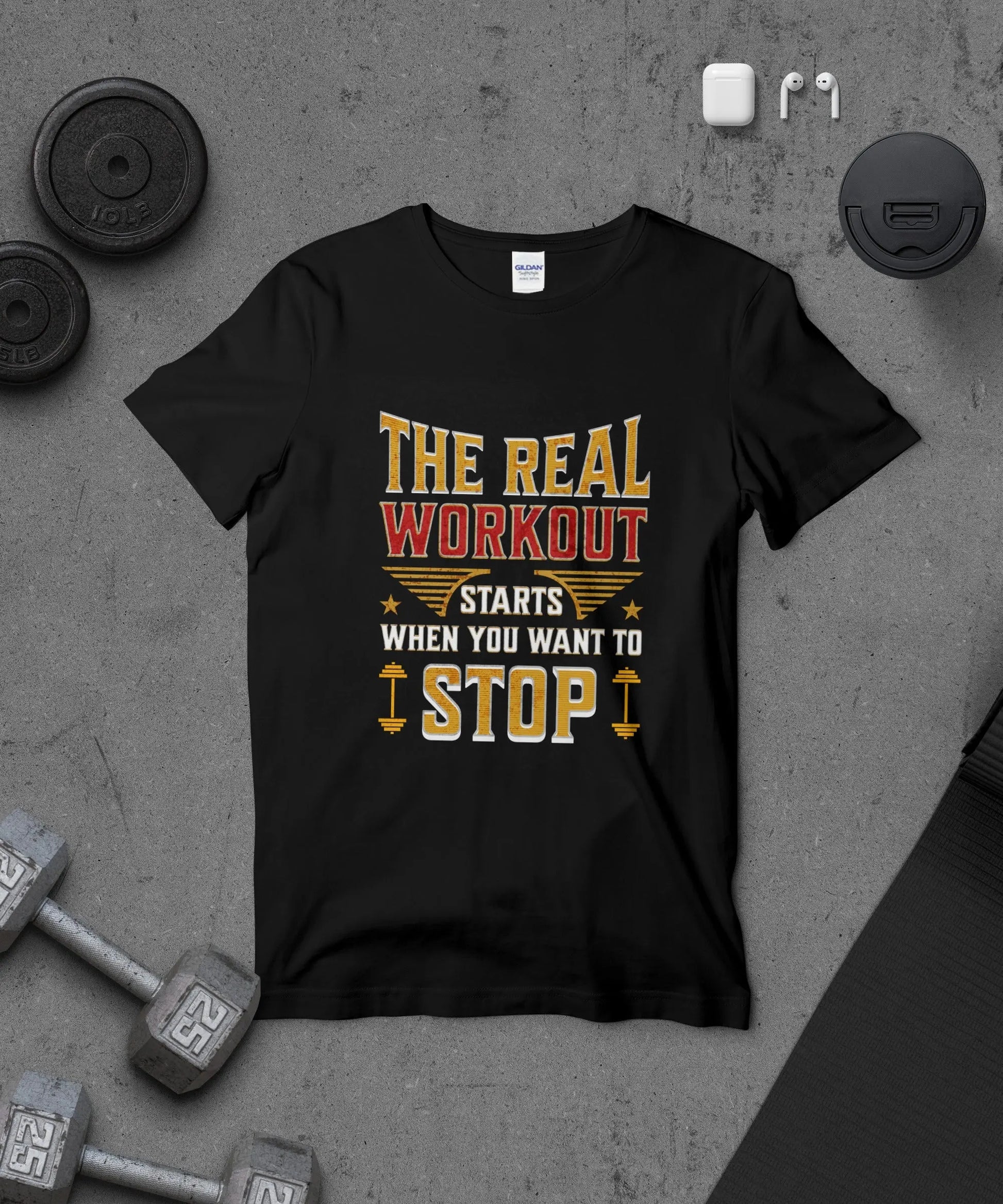 "The Real Workout Starts" Gym T-Shirt Boofy