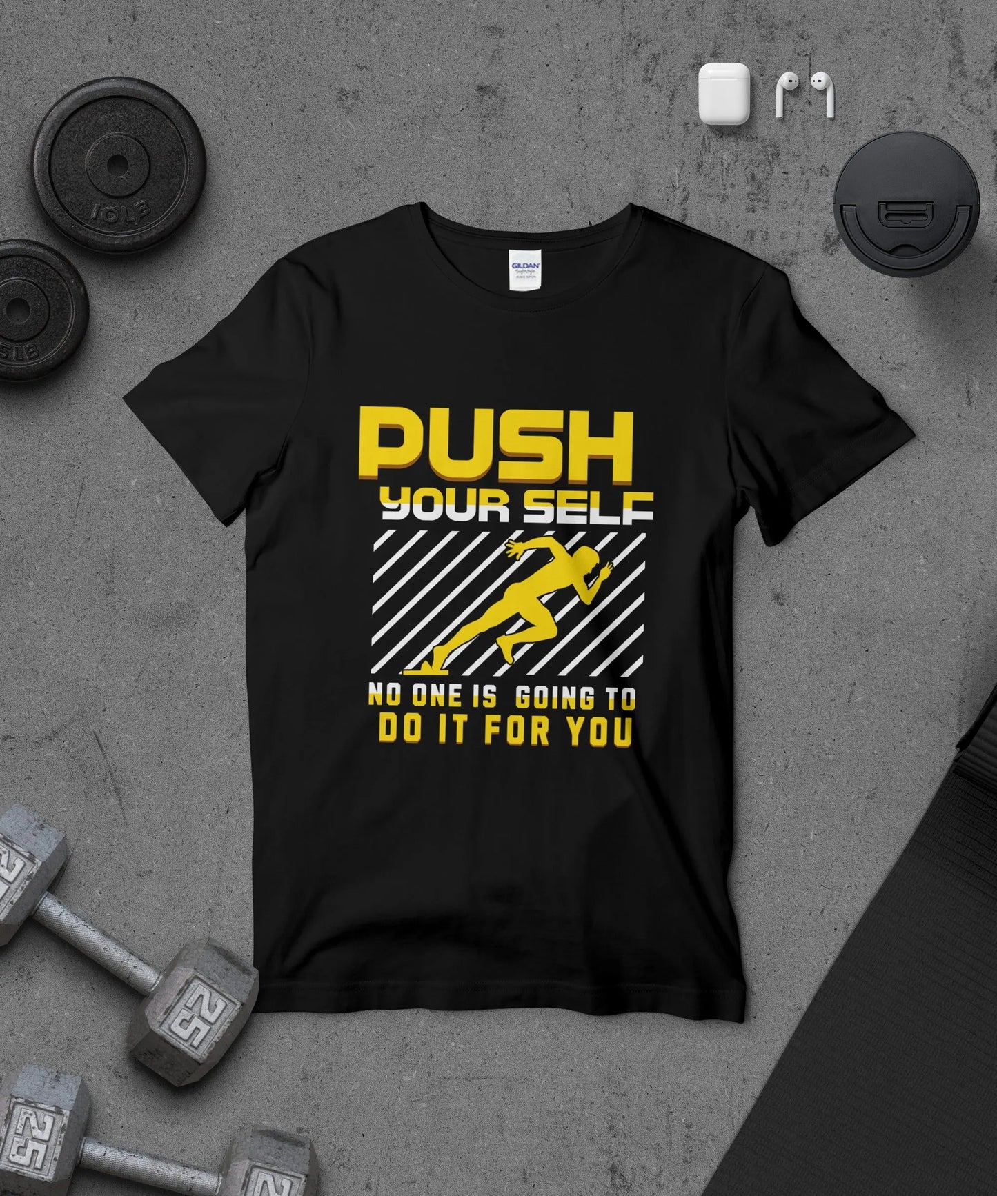 "Push Yourself" Motivational Graphic T-Shirt Boofy