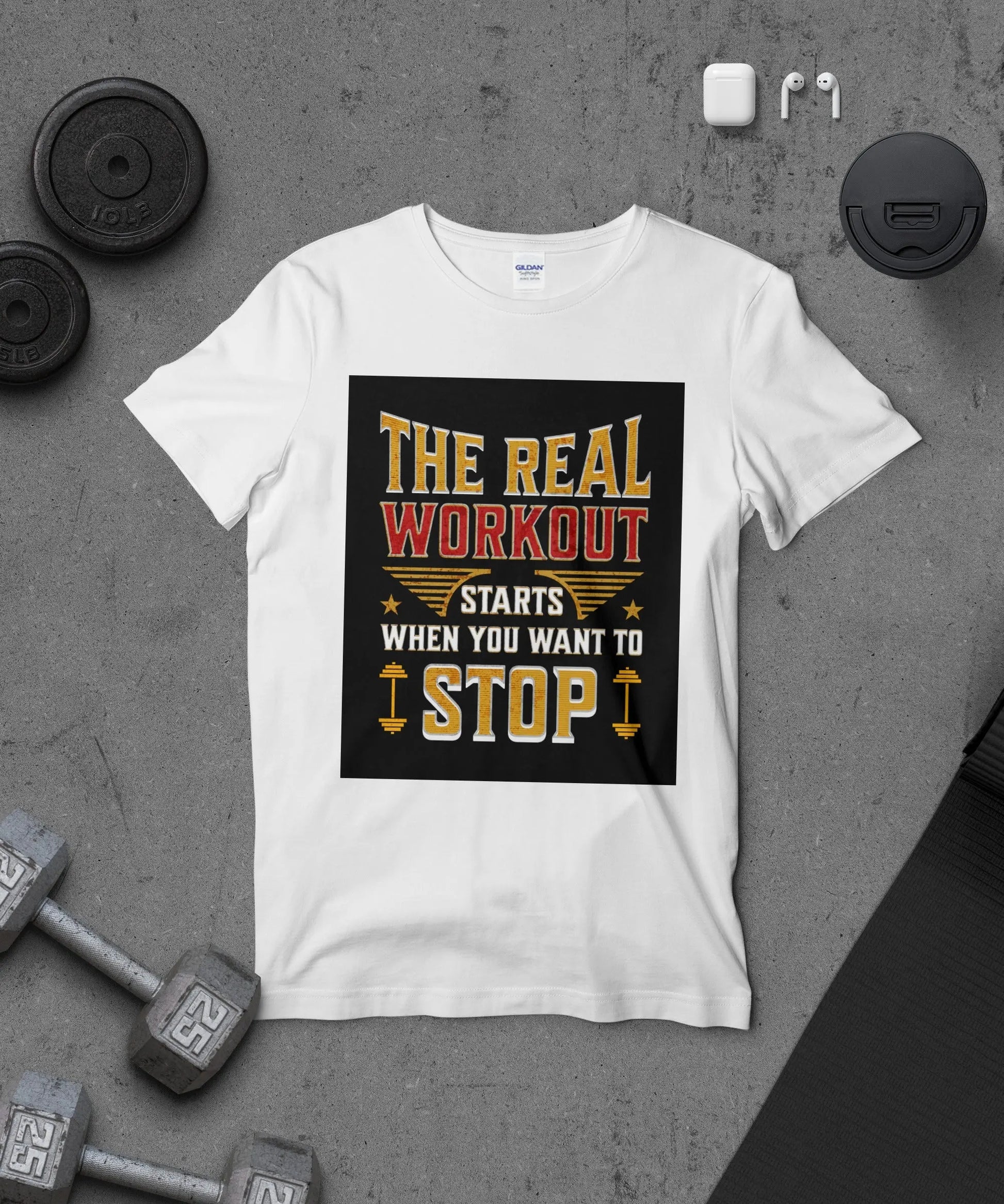 "The Real Workout Starts" Gym T-Shirt Boofy