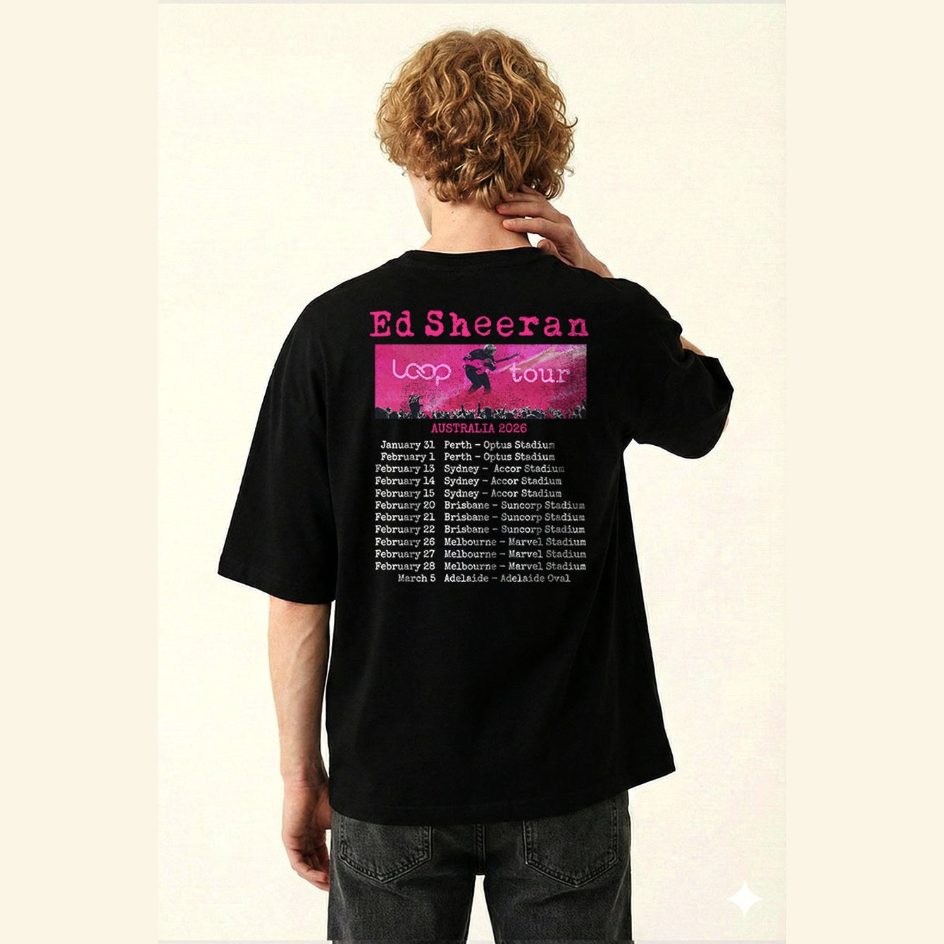 Ed Sheeran Australian Tour T-Shirt – Loop Tour 2026 Style Concert fan made