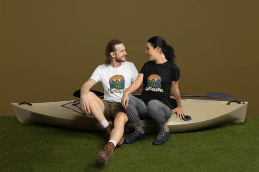 Bear Graphic with Mountains Outdoors Unisex T-Shirts My Store
