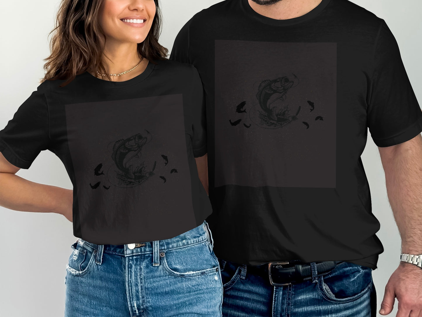 Stylish black casual shirt with unique graphic design