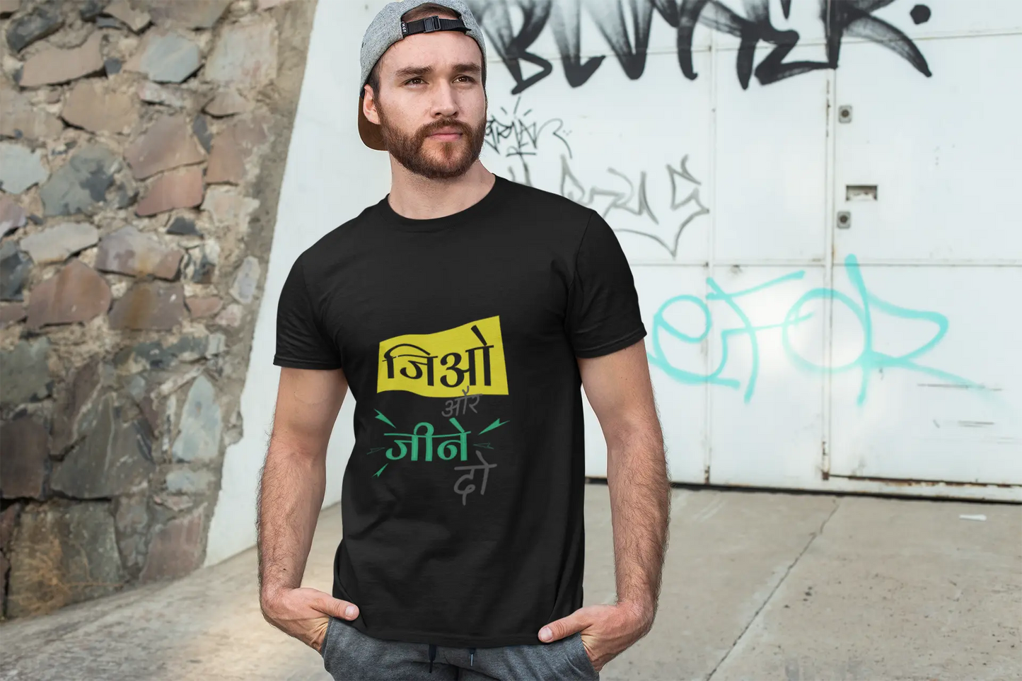 Live And Let Live Quote In Hindi Typography Based T-Shirts Boofy