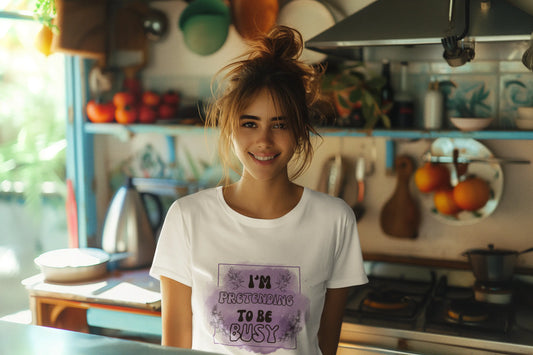 "I Am Pretending To Be Busy" Graphic Design T-Shirts Boofy