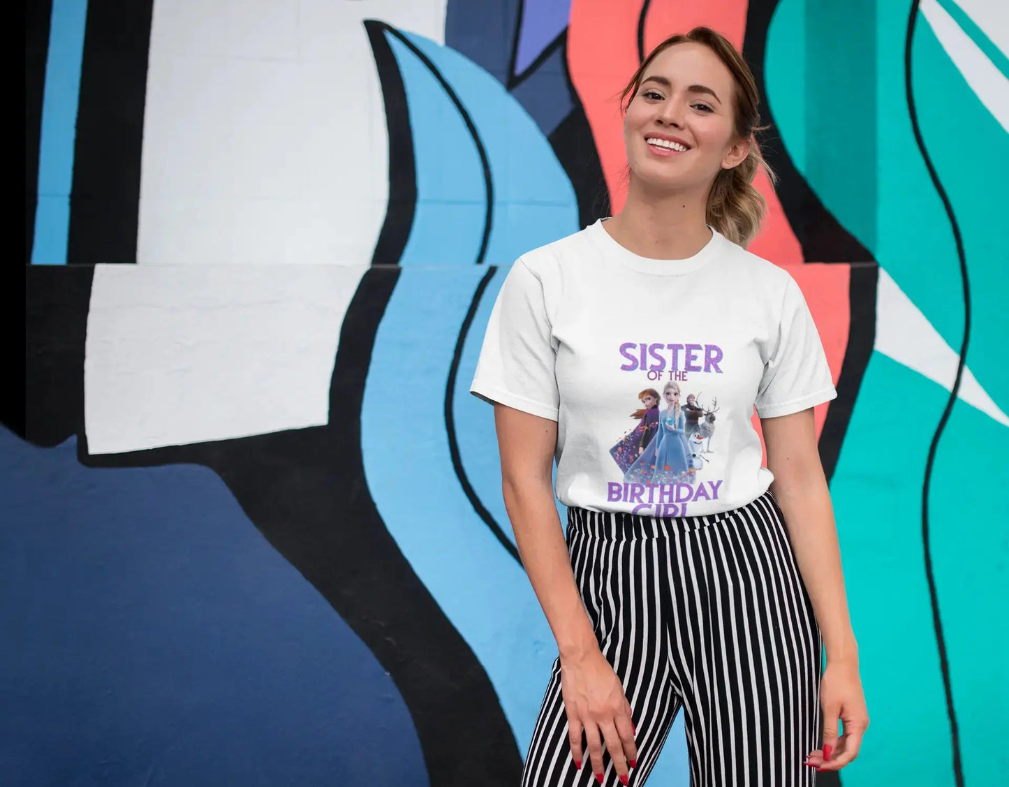 Sister Of The Birthday Girl T-Shirt: Frozen Characters Family Matching